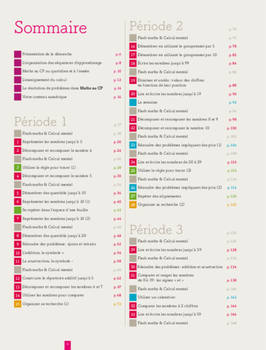 Maths au cp enseignant sommaire acces editions